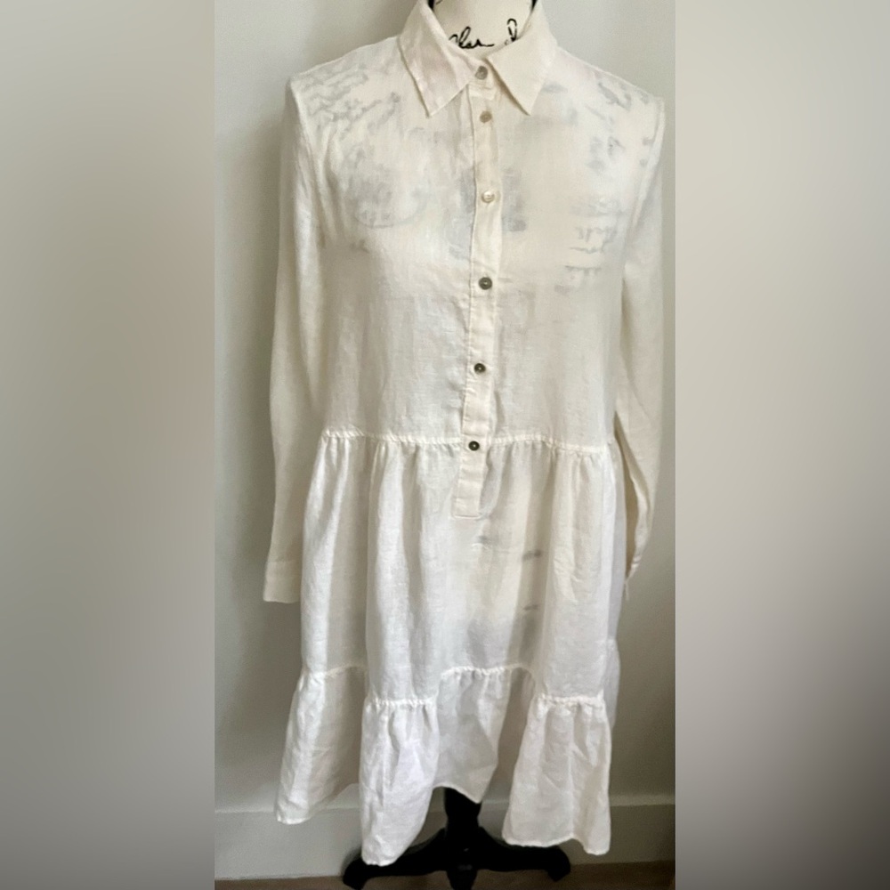 MANGO Linen-Blend Shirt Dress Sz 4 new without tag